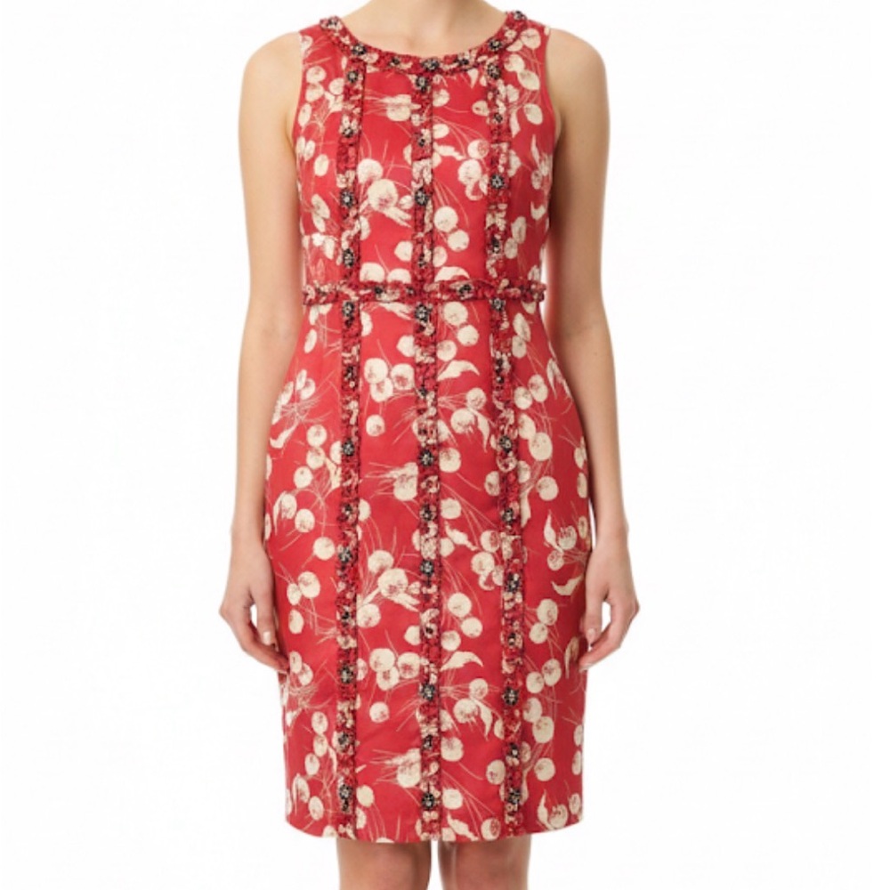 Boden Limited Edition Jewel Embellished Silk Floral Sleeveless Dress 6